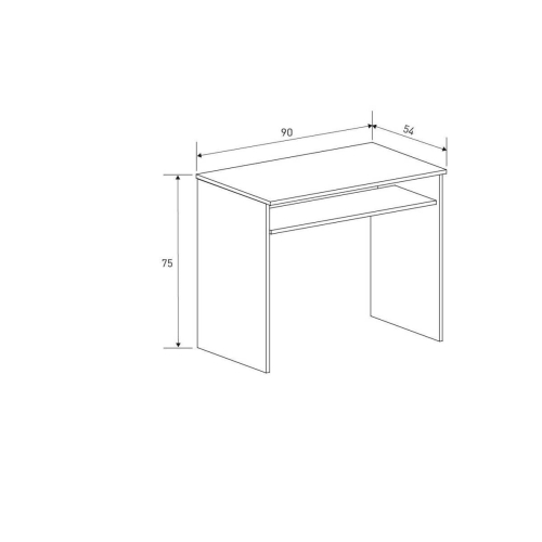 Mesa de Estudio con Estante en Melamina ELBA Acabado Mauvella A031EL07MAU