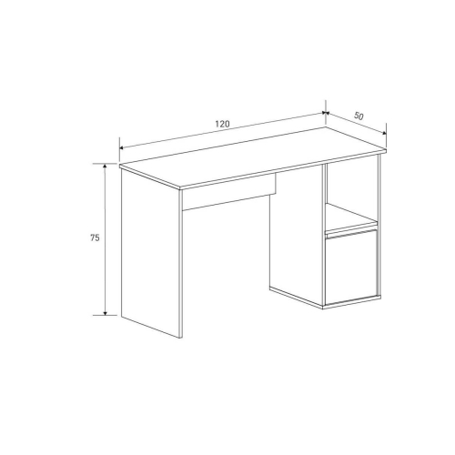 Mesa de Estudio con Puerta y Estante ELBA Acabado Mauvella-Beig A031EL08