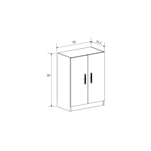 Mueble Bajo 2 Puertas en Melamina Mauvella-Beig ELBA A031EL12MVG