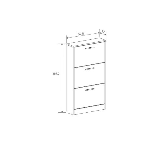 Zapatero 3 Puertas en Melamina Mauvella-Beig ELBA A031EL15MVG