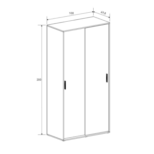 Armario 2 Puertas Correderas Melamina Mauvella-Beig ELBA A031EL17MVG