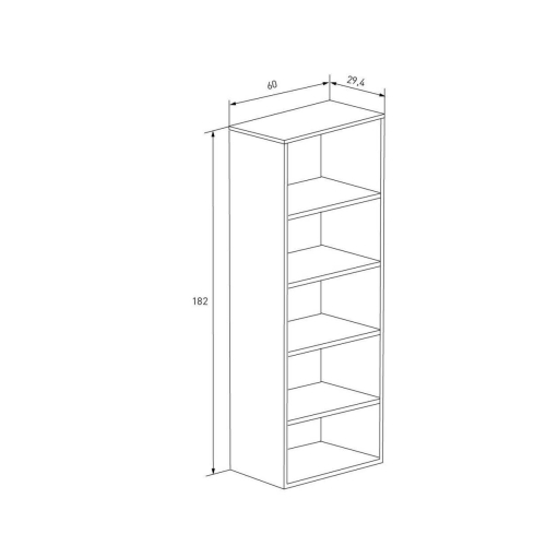Estantería de 182 cm en Melamina Beige ELBA A031EL26MVG