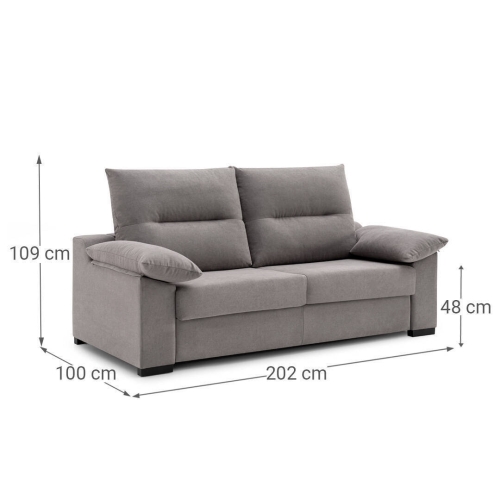 Sofá Cama 3 Plazas de Apertura Italiana con Colchón de 14 cm FREE