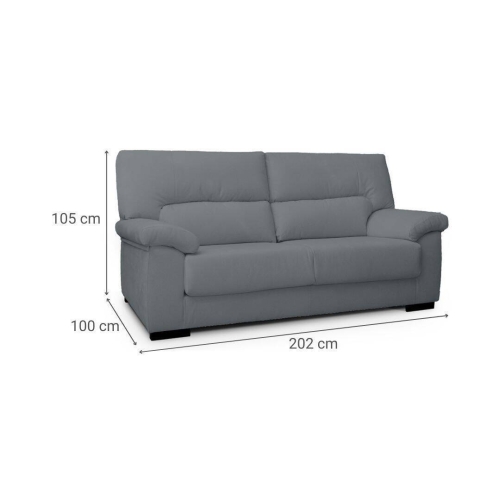 Sofá 3 Plazas 202 cm Tapizado en Tela DAURO