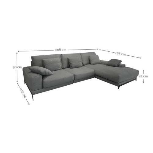 Sofá Chaise Longue Derecha Tapizado BEATRICE