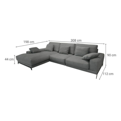 Sofá Chaise Longue Izquierda Tapizado BEATRICE