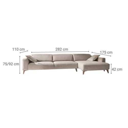 Sofá Chaiselongue Derecha Tapizado ZENIT