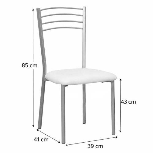 Silla Metálica de Cocina Tapizada en Polipiel