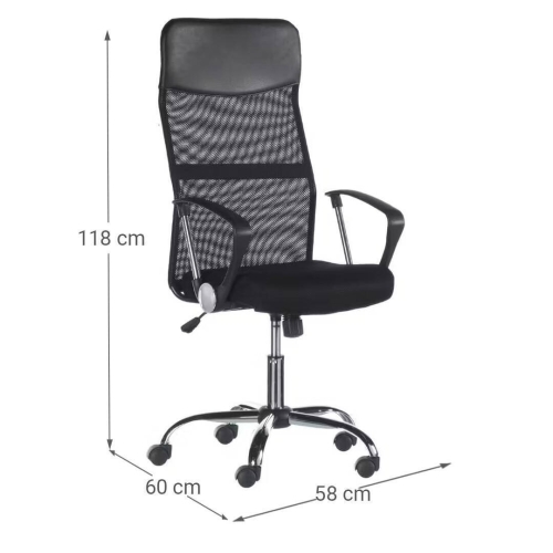 Silla de Oficina Ergonómica con Ruedas y Reposabrazos REGINA