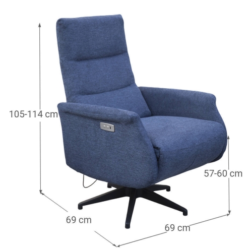 Sillón Relax Eléctrico Tapizado en Tela ERIC