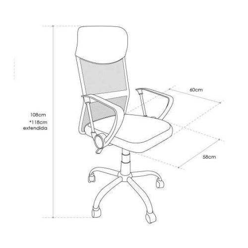 Silla de Oficina Color Gris REGINA OFIOFS0000004