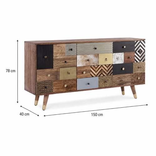 Aparador de Madera de Mango con 2 Puertas y 4 Cajones DHAVAL 0746569