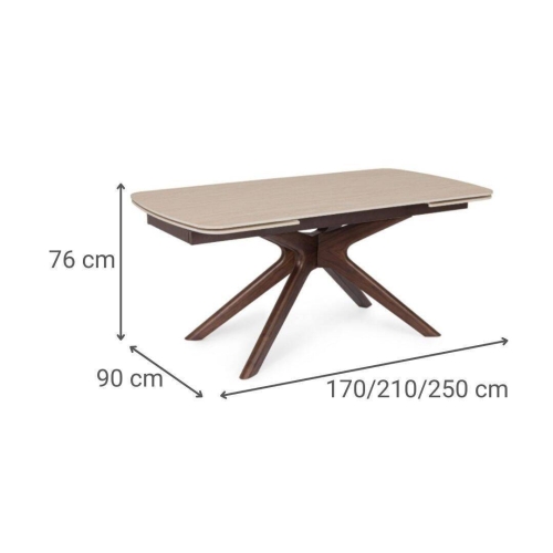Mesa de Comedor Extensible en Gres Travertino 0731298