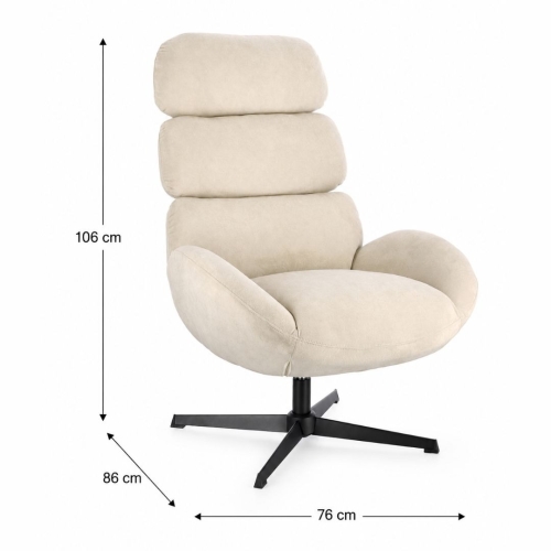 Sillón Giratorio Tapizado en Tejido Perla VIOLANTE 0733506