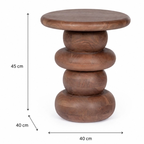 Mesa Auxiliar Escultórica en Madera de Mango Tobacco LOPEZ 0747460