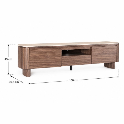 Mueble TV de Nogal con Piedra Sinterizada EZEKIEL 0747347