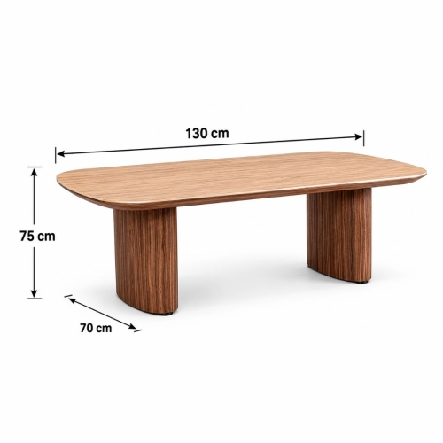 Mesa Auxiliar Rectangular Nogal y Travertino EZEKIEL 0747346