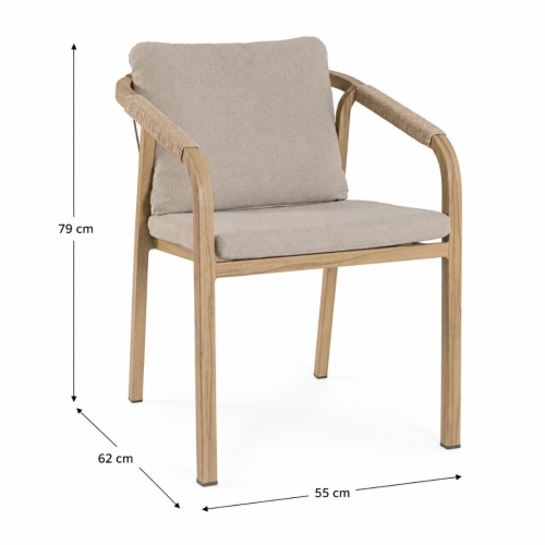 Silla de Jardín con Cojines y Cuerda Trenzada KALIMERA 0664125