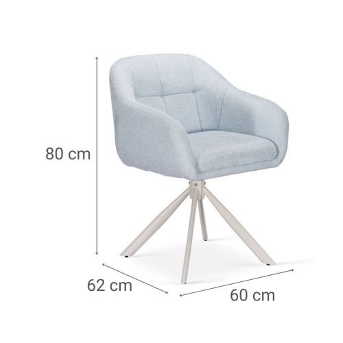 Silla de Comedor con Reposabrazos Giratoria CORINA DC-3116