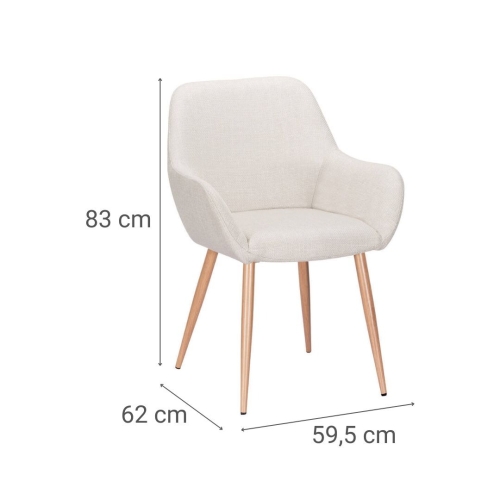 Silla de Comedor con Reposabrazos Tapizada en Tela ERIKA DC-3115