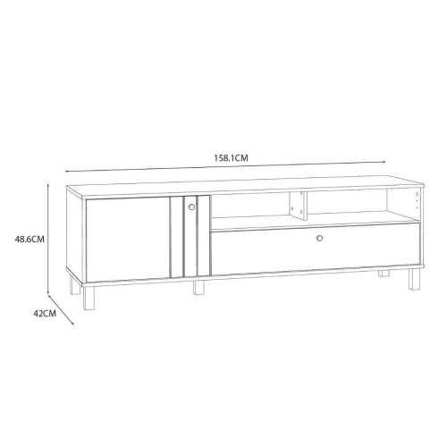 Módulo de TV en Roble y Sand con 1 Puerta y 1 Cajón KILLARNEY KQLT122L-M802