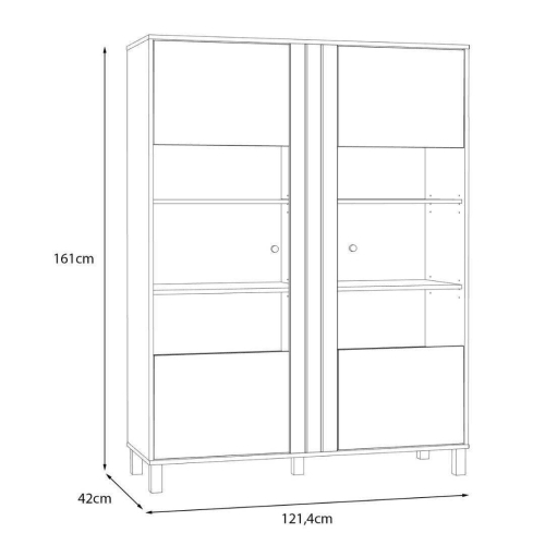 Vitrina de Salón en Roble y Sand con 2 Puertas KILLARNEY KQLV622-M802