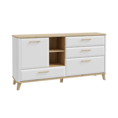 Aparador 2 Puertas y 3 Cajones Blanco y Roble WARDIOL WRDK233L-M982