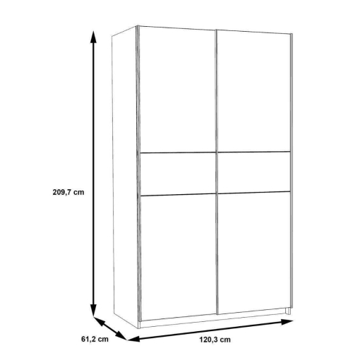 Armario 2 Puertas Correderas Blanco y Roble Sonoma WNPS423E1-Q89