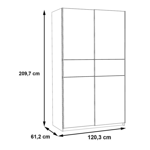 Armario con 2 Puertas Correderas en Melamina WNPS423E1-Q45