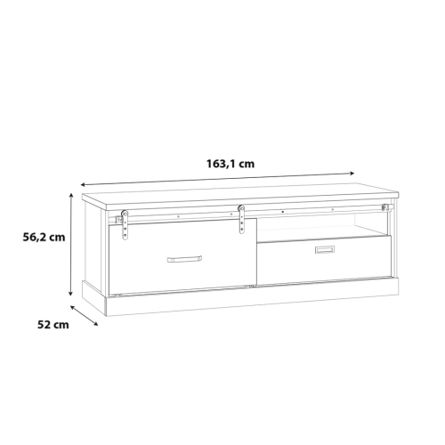 Mueble TV 1 Puerta 1 Cajón KZMT221L-M328