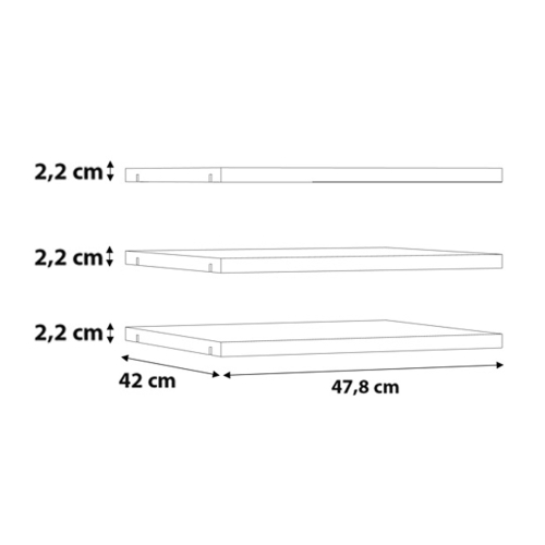 Estantes de Melamina para Armario 47,8 cm Modelo DMRD12-A06