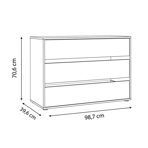 Cajonera para Armario de Melamina de 98,7 cm TWTK24-A06