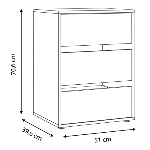 Cajonera de Armario de 51 cm en Melamina TWTK23-A06