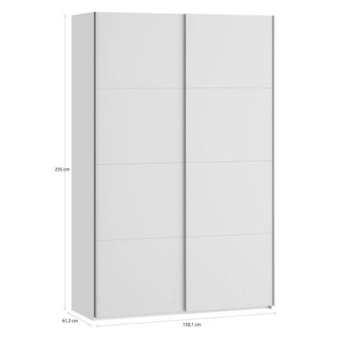 Armario de Dormitorio Blanco Mate 2 Puertas Correderas FTIS72461-120