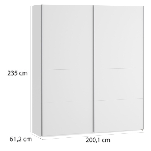 Armario de Dormitorio de 200 cm Blanco Mate 2 Puertas Correderas FTIS32461-120