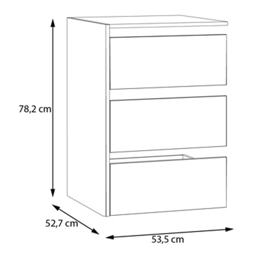 Cajonera para Armario de Melamina de 53,5 cm SHMC351-A18