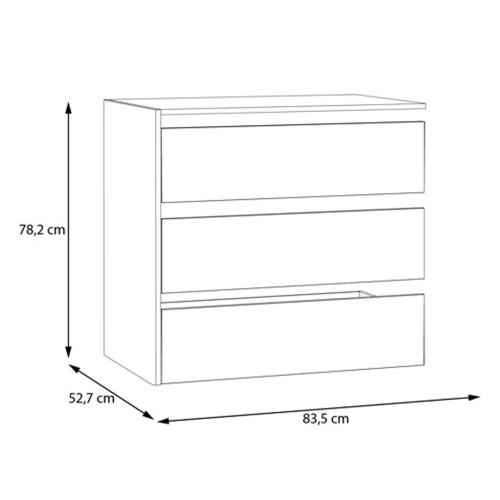 Cajonera para Armario de Melamina de 83,5 cm SHMC381-A18