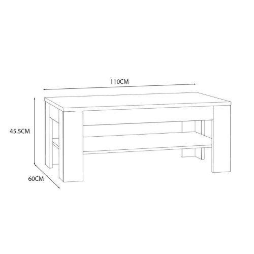 Mesa de Centro Fija con Tablero Inferior en Melamina CFTT5016-D108