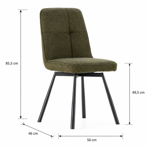 Silla de Comedor Giratoria Tapizada con Patas de Metal TIRSA