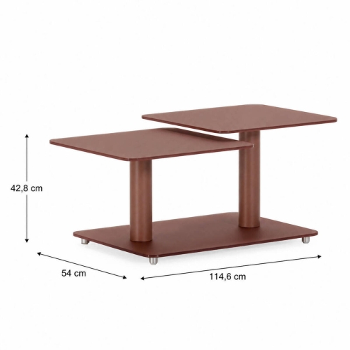 Mesa de Centro Giratoria de Cristal y Piedra Sinterizada ELVI