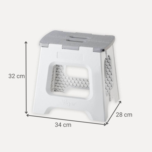 Taburete Plegable Compacto Antideslizante Gris COMPACT 8917