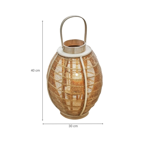 Farol de Mimbre de 40 cm Natural 09-150