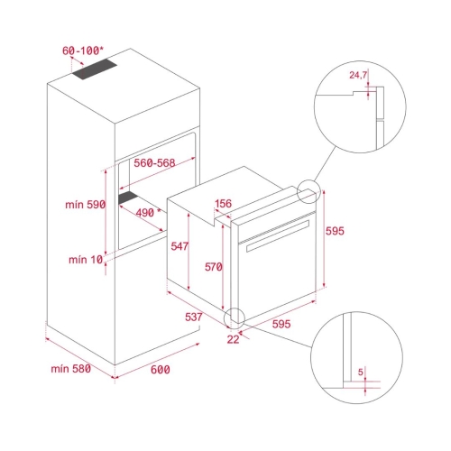Horno TEKA HLB 8400 Cristal Negro A+ Multifunción 70L 111000005