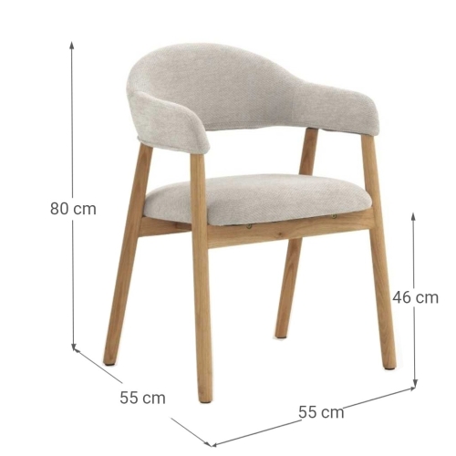 Pack de 4 Sillones de Madera-Chenilla Blanca GABAR 11330