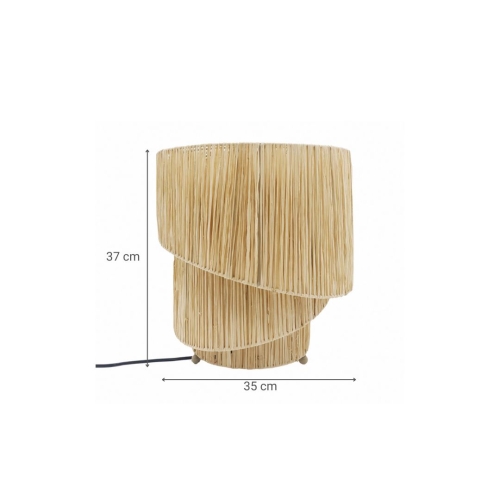 Lámpara de Sobremesa de Fibras Naturales MIDWAY de Acabado Natural 12-403