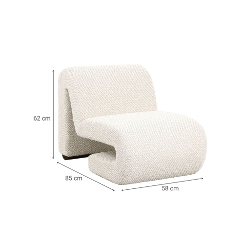 Sillón Beige Tapizado en Suave Poliéster Sobre Estructura de Madera Chapada 29-44