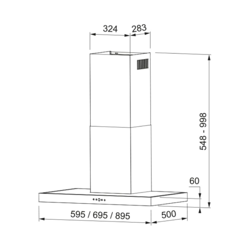 Campana MEPAMSA Silueta XLA 90 Inox T-Invertida 3250568822