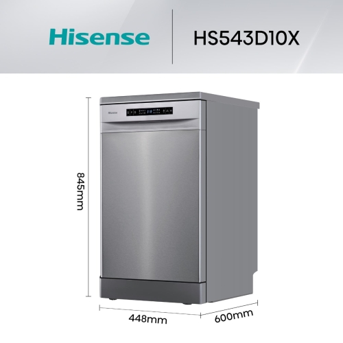 Lavavajillas Hisense 45cm 9 Cubiertos Inox Inverter HS543D10X
