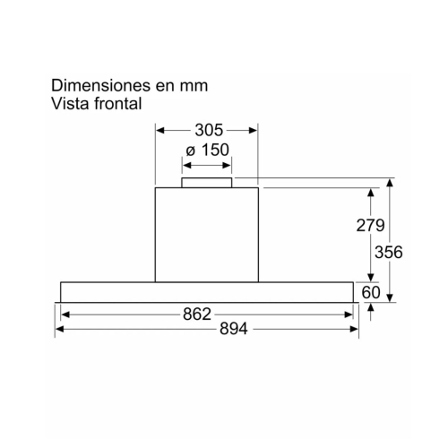 Campana Integrable Balay 90cm Negro 620m3/h Clase A 3BD896MN