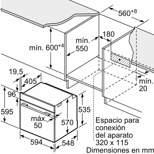 Horno Balay pirolítico 71L inox A+ Aqualísis raíles 3HB4841X3